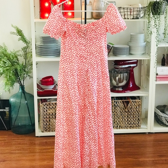 Milkmaid puff sleeve midi dress, size 6. Worn twice - Picture 6 of 8